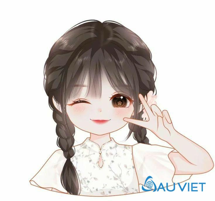 Hình ảnh chibi nữ ngủ gật trông như một thiên thần nhỏ.